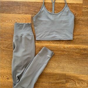 Gray Tank Top and Leggings Set